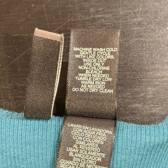 Y2K Babydoll Ribbed Lace Trim Teal Blue Contrast Bisou Bisou Womens Sz large Top - Picture 7 of 9